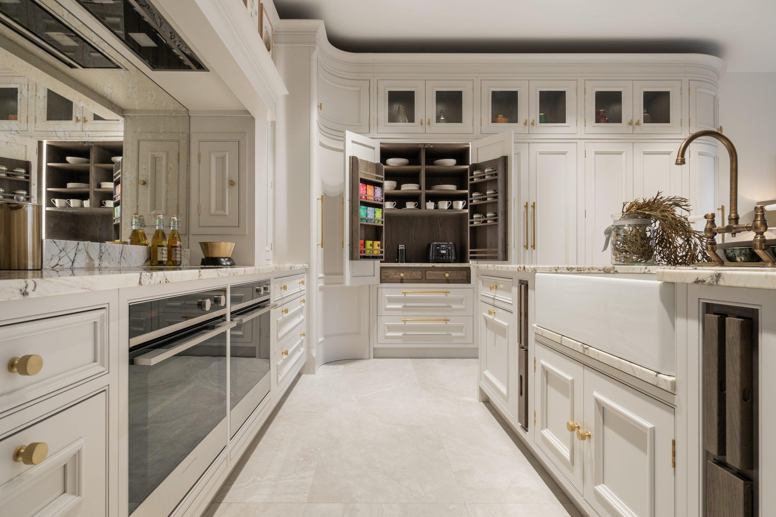 Luxury white kitchen showroom display