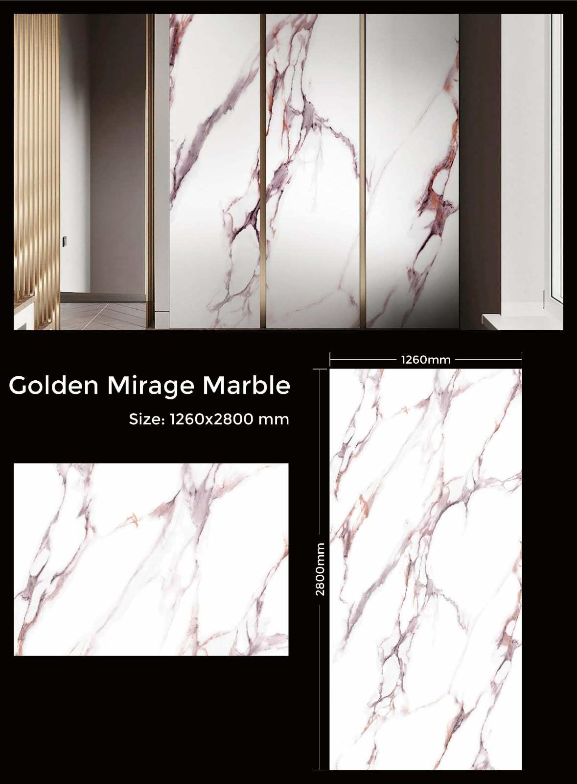 Golden Mirage Marble UV polished marble wall panel