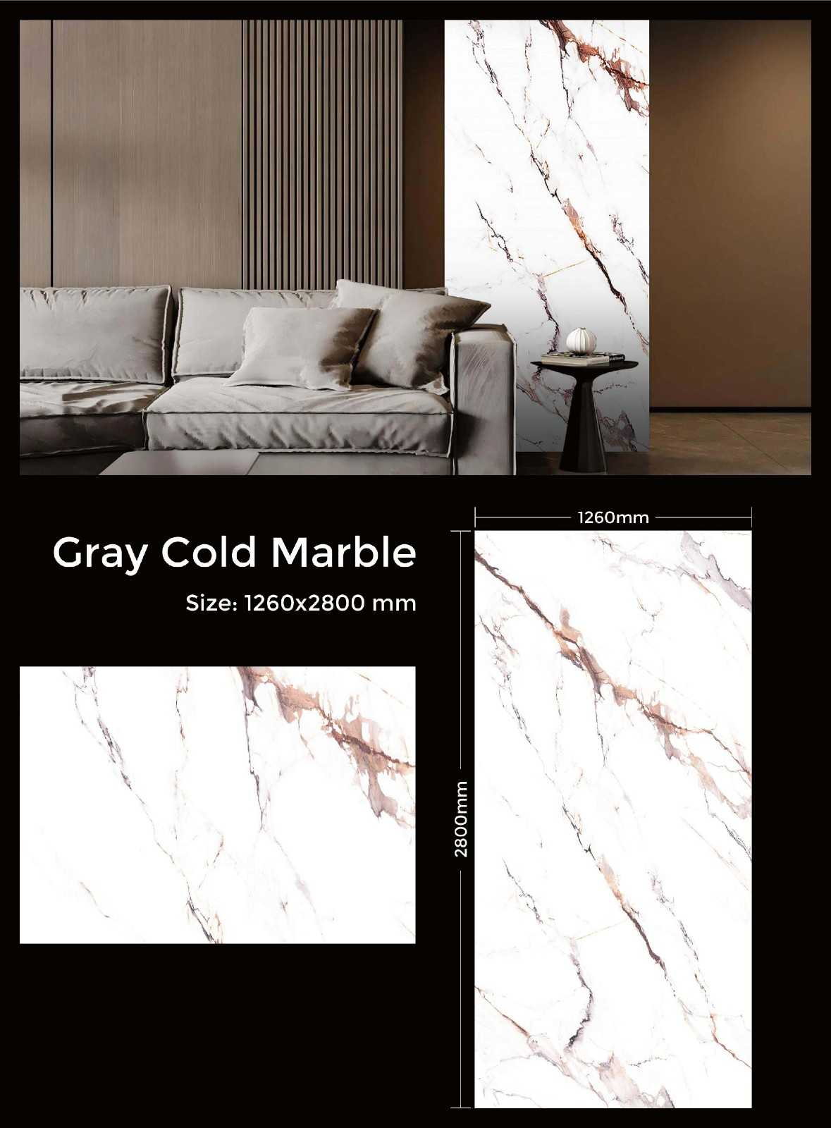 Gray Gold Marble UV polished marble wall panel